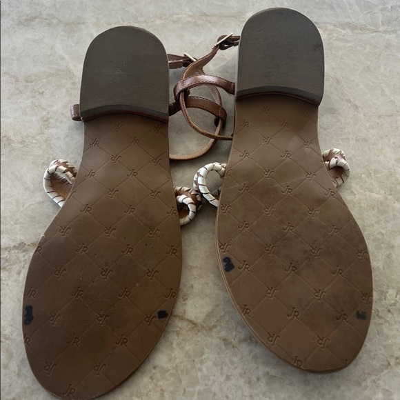 Jack Rogers Maci Leather Sandal Cognac Bone Womens Size 10 - Picture 3 of 9